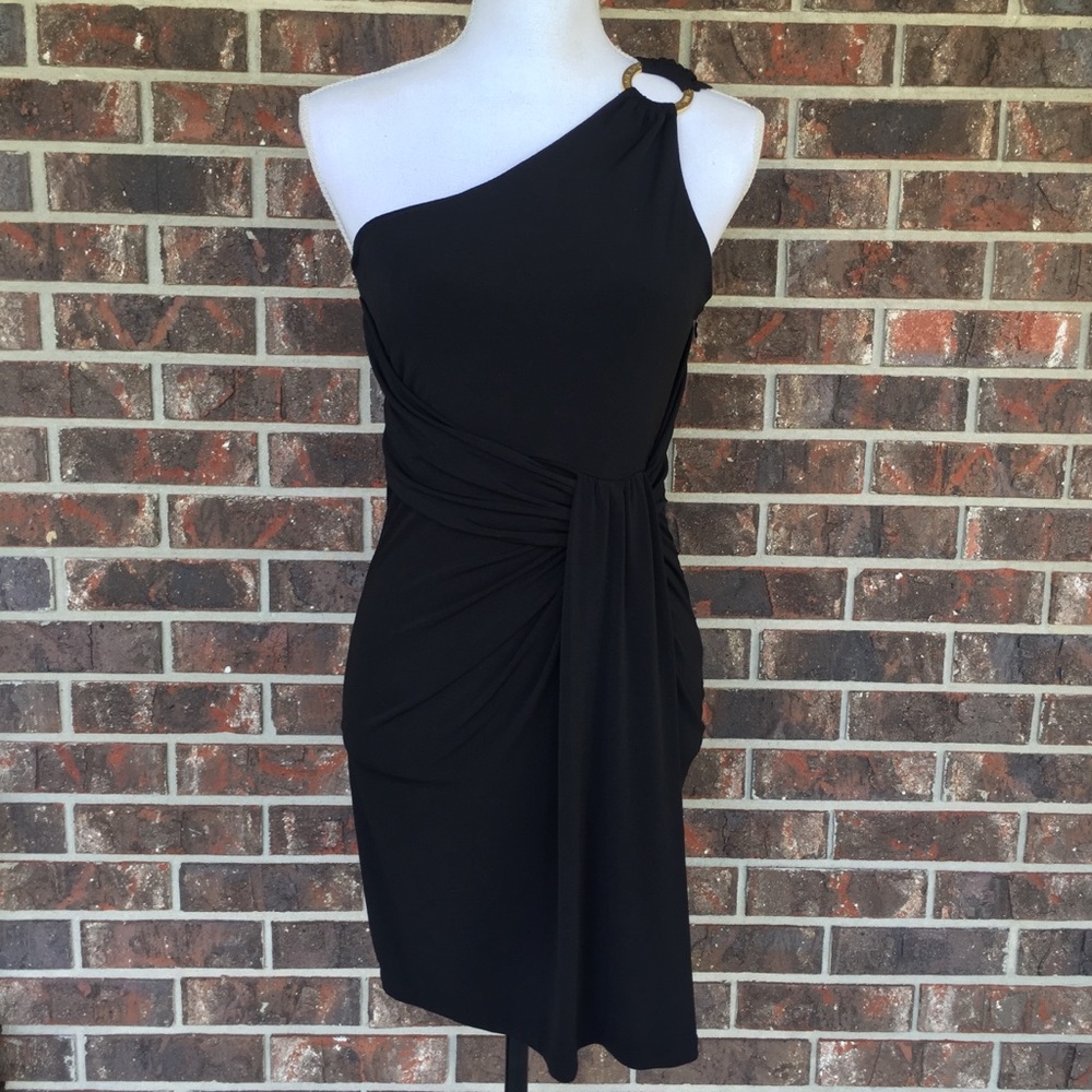 Michael Kors One Shoulder Wrap Dress